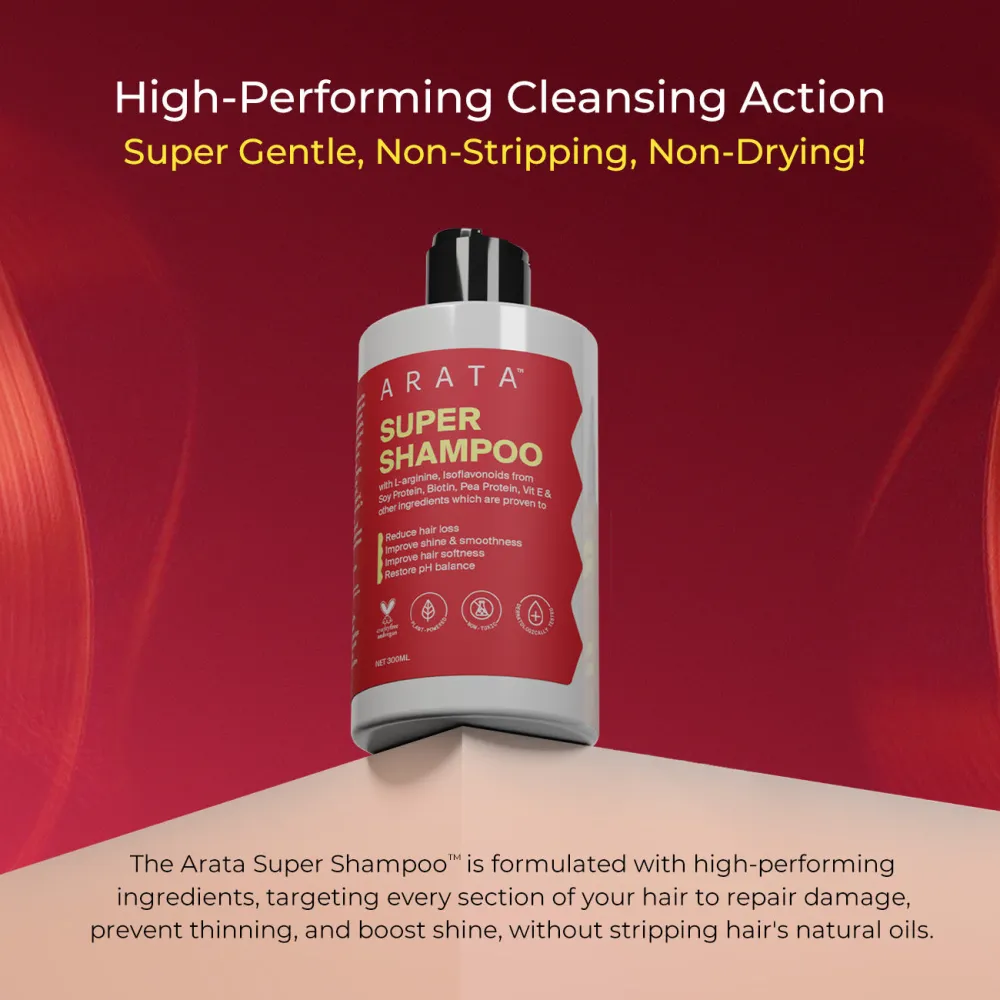 Biotin & Protein Rich  Super Shampoo for Daily Nourishment, Damage & Frizz Control  - 300ml + Free Scalp Massager - Image 6