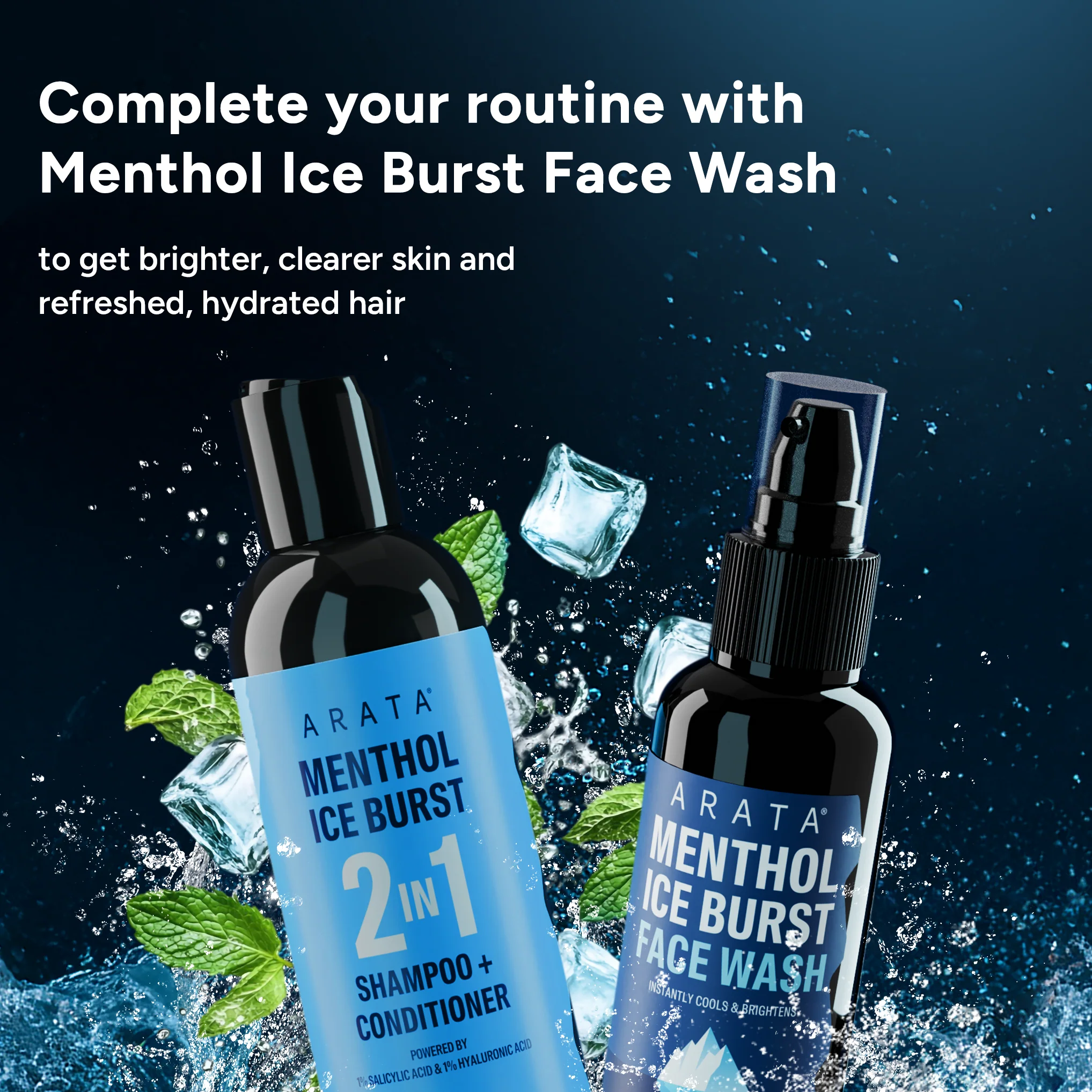Menthol Ice Burst 2-in-1 Shampoo + Conditioner | Removes Scalp Buildup and Deeply Hydrates Strands | With 1% Salicylic Acid (Pack of 3) - Image 6